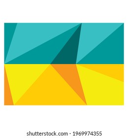 vector illustration of the State Flag of Ukraine made in a stylized polygonal geometric style isolated on a white background. useful for web design, print, posters, decoration elements, merchandise.