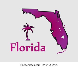 Vector illustration of the state of Florida, USA
