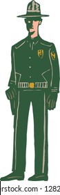Vector illustration of state trooper