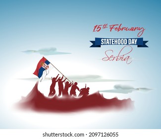 vector illustration for statehood day Serbia.