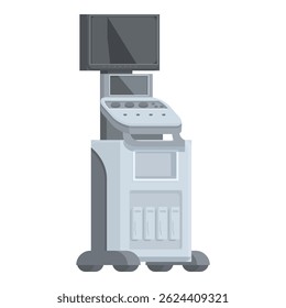 Vector illustration of a stateoftheart medical ultrasound machine on a white background
