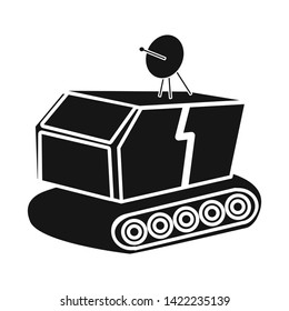 Vector illustration of station and moon logo. Set of station and robot stock vector illustration.