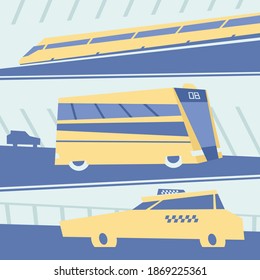 Estación de iluminación de vectores y transporte