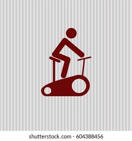 Vector illustration of Stationary bike vector icon
