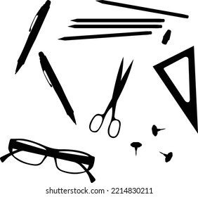 Silueta estacionaria de ilustración vectorial aislada en fondo blanco
