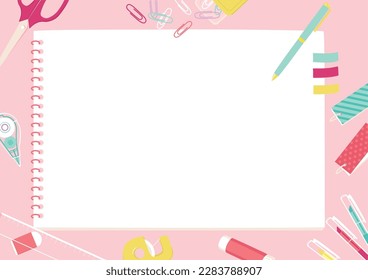 Vector illustration of stationery frame.