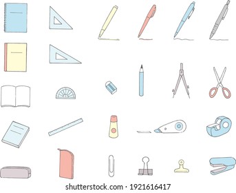 Vector illustration of stationery set.