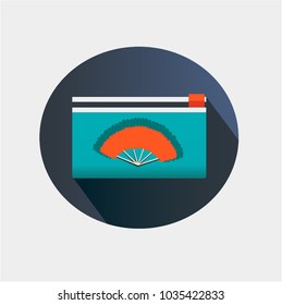 Vector illustration. Stationery for work. A pencil case on a background. Accessories for study and office. Pencil case icon.