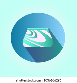 Vector illustration. Stationery for work. A pencil case on a blue background. Accessories for study and office. 