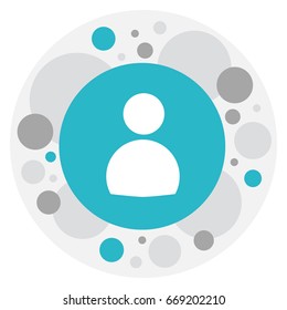 Vector Illustration Of Statistic Symbol On Member Icon. Premium Quality Isolated User Element In Trendy Flat Style.