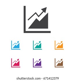 Vector Illustration Of Statistic Symbol On Graphic Icon. Premium Quality Isolated Progress Element In Trendy Flat Style.