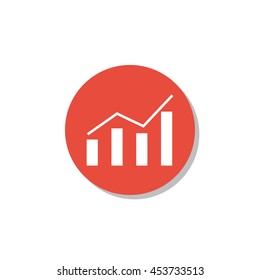 Vector Illustration Of Statistics Area And 4 Bar Charts Icon. Premium Quality Web Icon.