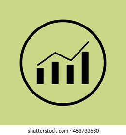 Vector Illustration Of Statistics Area And 4 Bar Charts Icon. Premium Quality Web Icon.