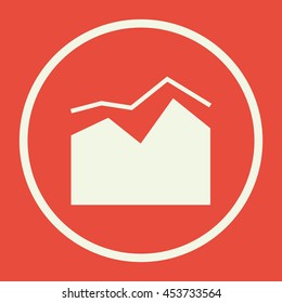 Vector Illustration Of Statistics Area And Line Chart Icon. Premium Quality Web Icon.