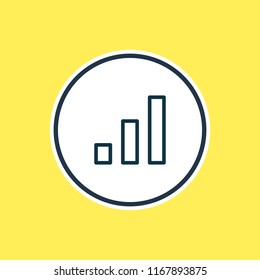 Vector illustration of statistics icon line. Beautiful workplace element also can be used as graph icon element.