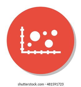 Vector Illustration Of Statistics Icon On Bubble Chart In Trendy Flat Style. Statistics Isolated Icon For Web, Mobile And Infographics Design, EPS10.