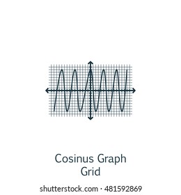 Vector Illustration Of Statistics Icon On Cosinus Chart In Trendy Flat Style. Statistics Isolated Icon For Web, Mobile And Infographics Design, EPS10.
