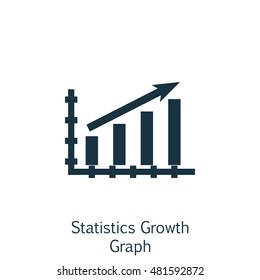 Vector Illustration Of Statistics Icon On Statistics Growth Chart In Trendy Flat Style.