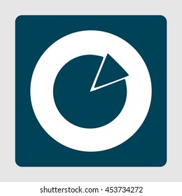 Vector Illustration Of Statistics Pie Chart With 2 Parts Icon. Premium Quality Web Icon.