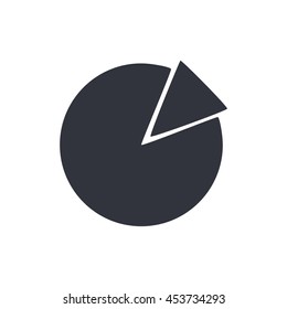 Vector Illustration Of Statistics Pie Chart With 2 Parts Icon. Premium Quality Web Icon.