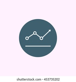 Vector Illustration Of Statistics Point And Line Grow Chart With Arrow Up Icon. Premium Quality Web Icon.