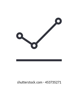 Vector Illustration Of Statistics Point And Line Chart Icon. Premium Quality Web Icon.