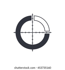 Vector Illustration Of Statistics Segmented And Outlined Pie Chart On Grid Icon. Premium Quality Web Icon.