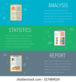 Vector illustration, statistics, tables, reports, finances, set
