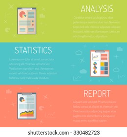 Vector illustration, statistics, tables, reports, finances, set