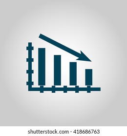 Vector illustration of stats down icon. Premium quality web icon.