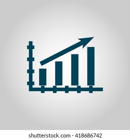 Vector illustration of stats up icon. Premium quality web icon.