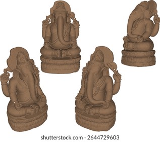 Vektorgrafik der Statue Design von Gott Ganesha für die Anbetung