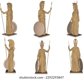 Vector illustration of a statue of the greek god of war