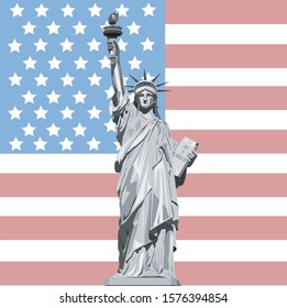 vector illustration of statue of liberty 