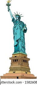 Vector illustration of the Statue of Liberty