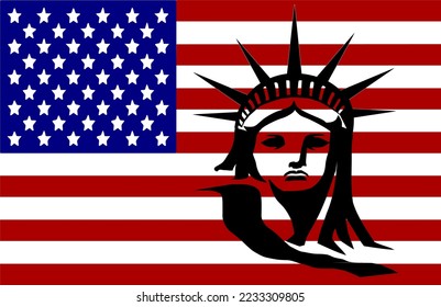 Vector illustration of a statue of liberty	