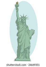 vector illustration of the statue of liberty