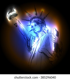 Vector illustration Statue of Liberty