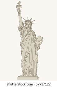 vector illustration of "Statue of Liberty"