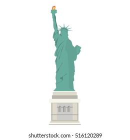 Vector illustration  statue of Liberty in New York City isolated on white background. NYC landmark. American symbol.