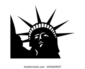 Vector illustration of Statue of Liberty Silhouette