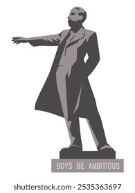 Ilustración vectorial de la estatua del profesor William Smith Clark, Sapporo, Hokkaido