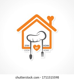 Vector Illustration for Stay Home And Cook Food Concept