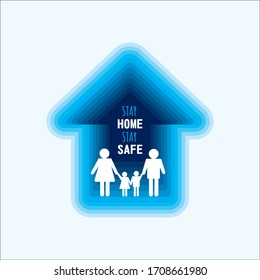 Vector Illustration for stay home stay safe concept design