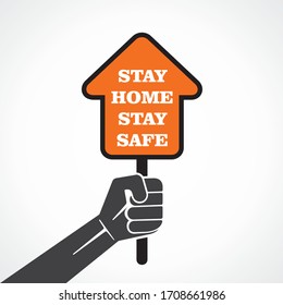 Vector Illustration for stay home stay safe concept design
