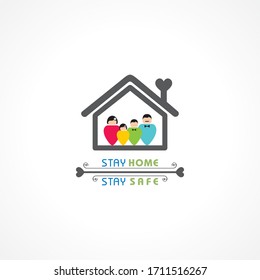 Vector Illustration for Stay Home And Stay Safe Concept