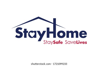 A vector illustration of stay home stay safe save lives campaign in blue and red color 