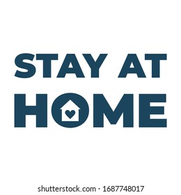 Vector illustration "Stay Home". Stay at home to stop outbreak and to prevent virus spread.
