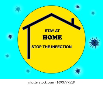 Vector illustration. Stay home. Stop spreading.
