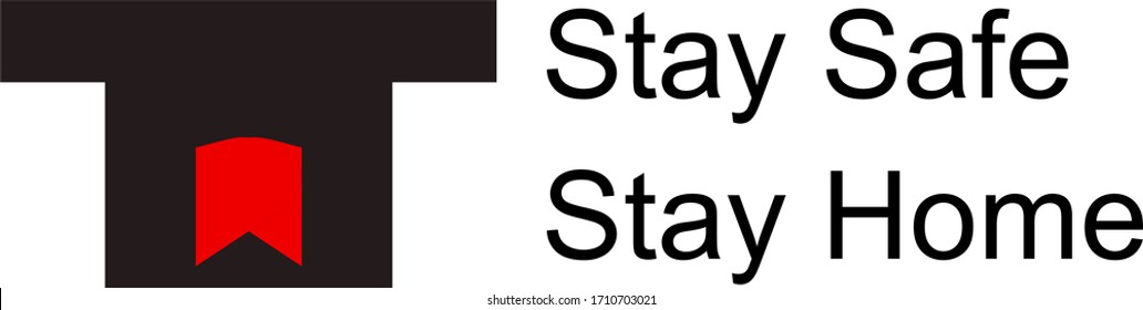 Vector Illustration of Stay safe and Stay home
